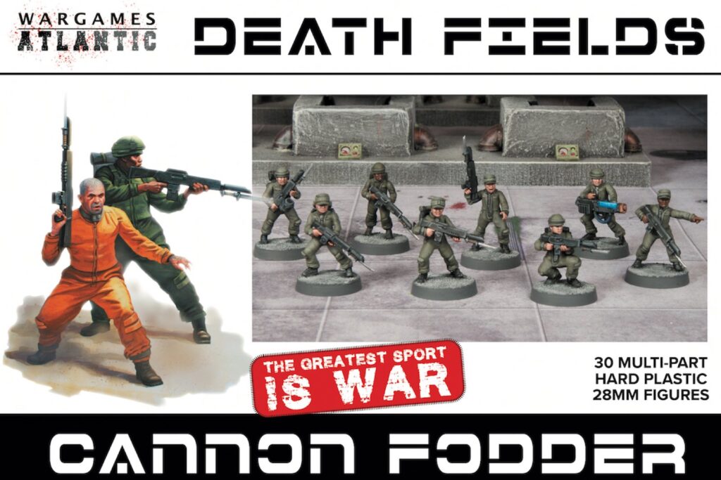 Box Art of Wargames Atlantic Cannon Fodder miniatures. Extremely affordable Guard Proxies