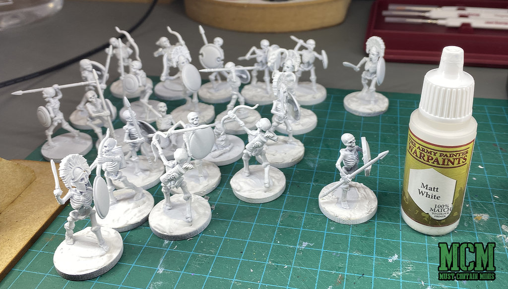 How to Paint 28mm Skeletons - Priming and Painting white
