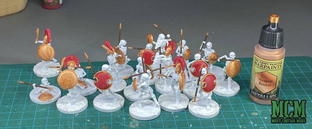 Weapon Bronze for the shields - How to Paint 28mm Skeletons 