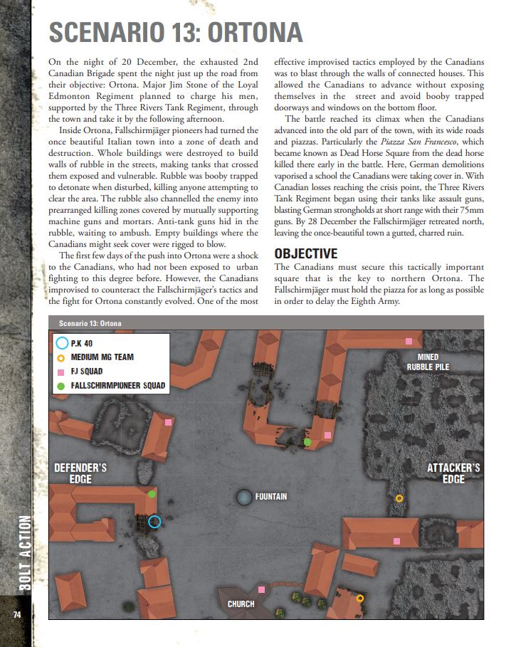 Bolt Action Campaign Italy Soft Underbelly Sample Page - Scenario