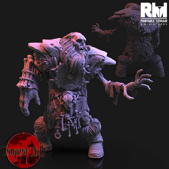 A Hill Giant Zombie - How Cool is that!? 
3D printed files from Tempest Hold by RM Printable Terrain and Miniatures 