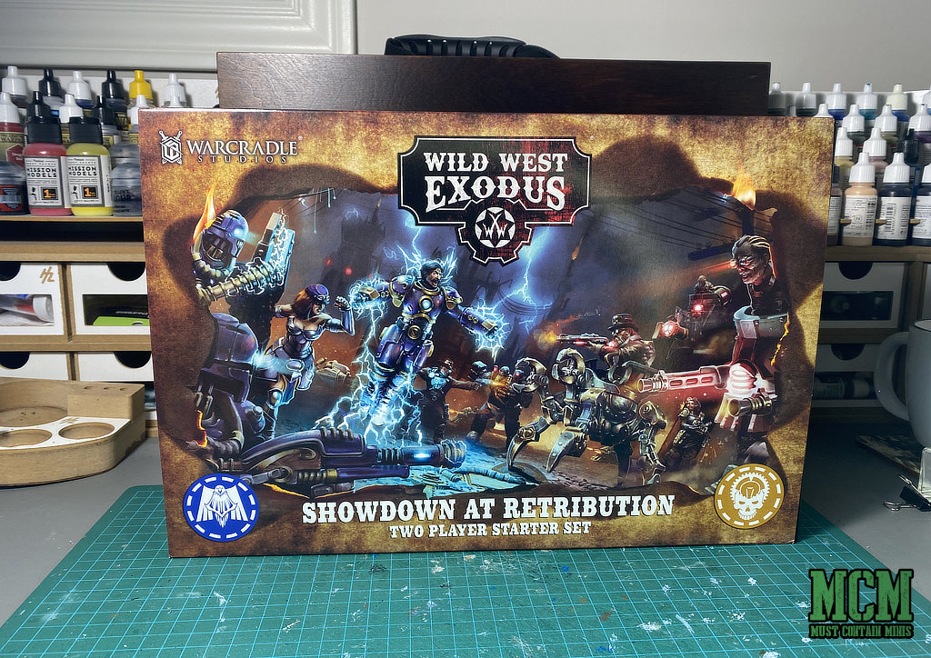 A look at the Showdown at Retribution 2 player starter set for Wild West Exodus. 