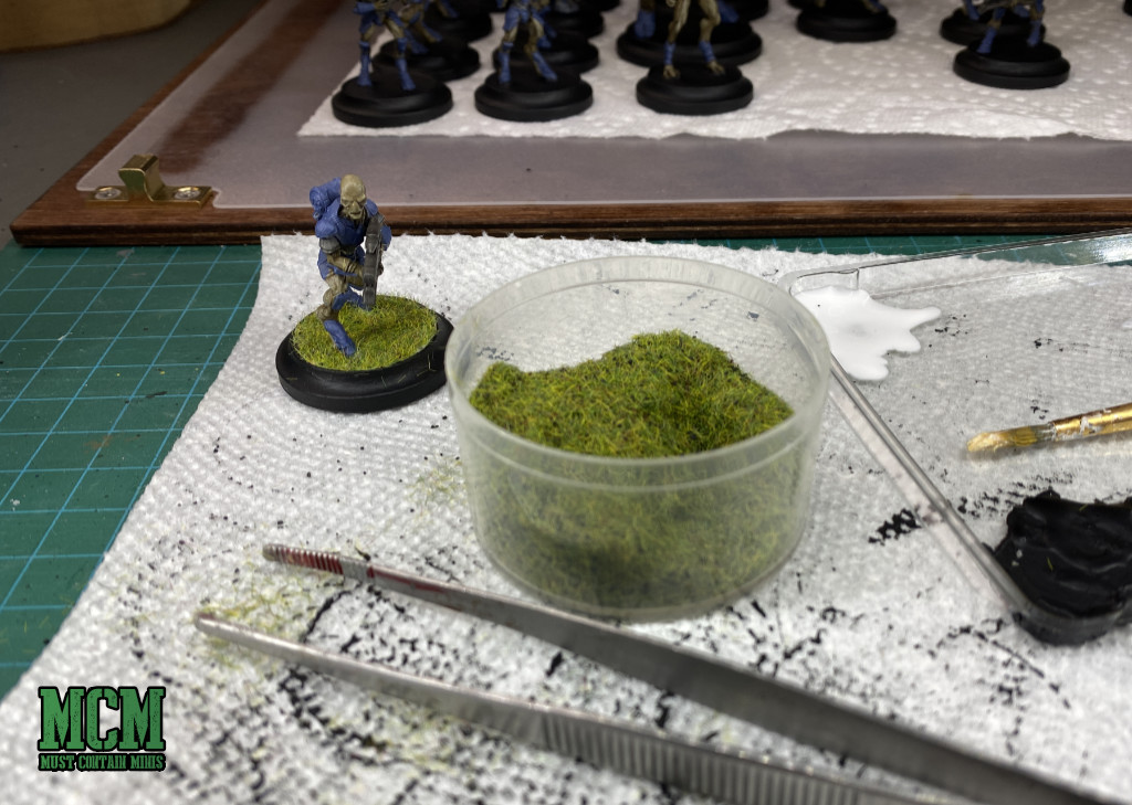 rebasing miniatures with static grass.