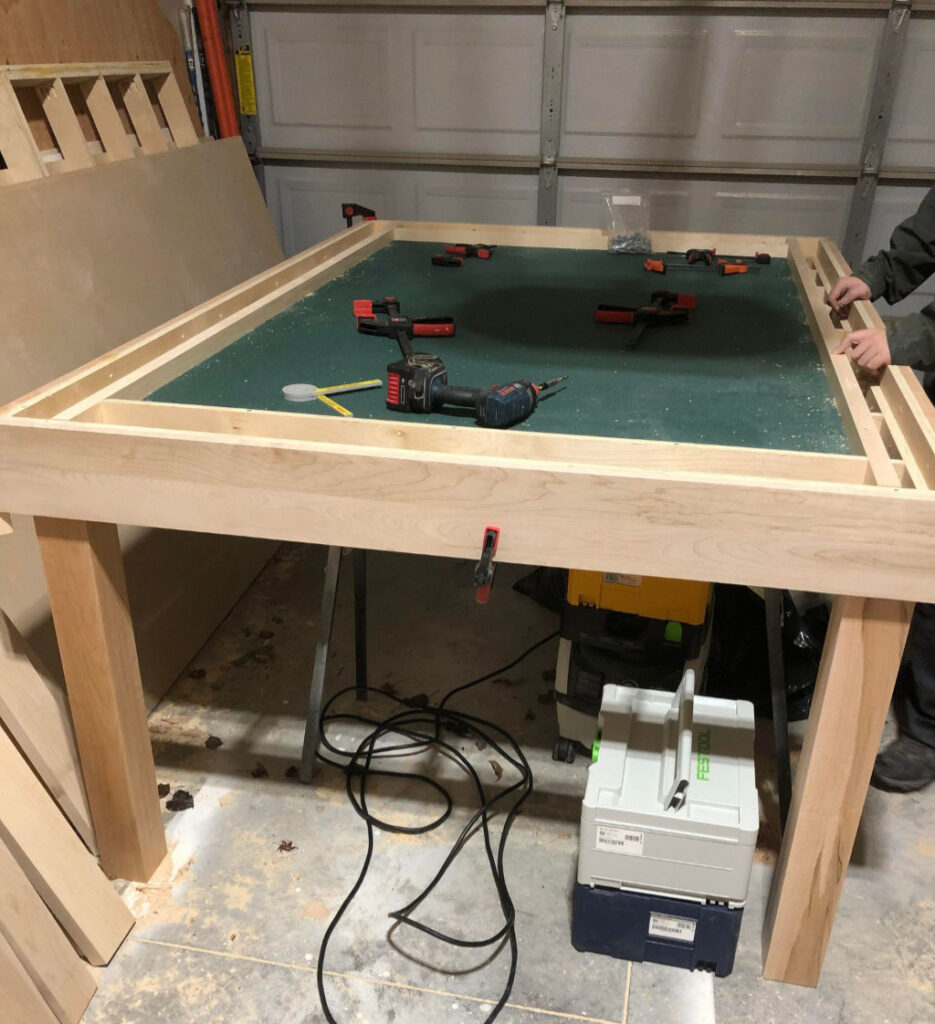 A carpenter builds a Gaming Table 