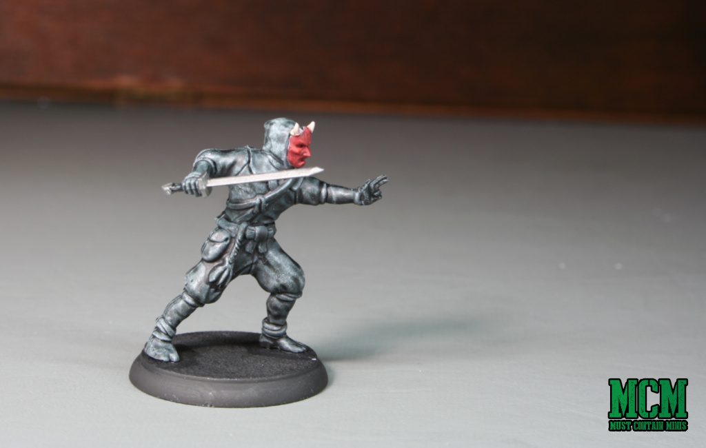 Painted Ninja Miniature from Shadows of Brimstone