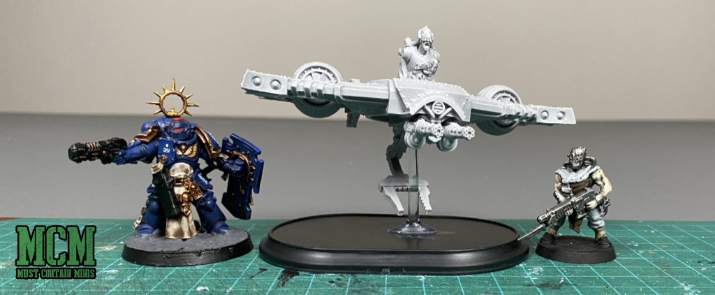 Sickle Gyro-Cav Wild West Exodus versus Warhammer 40,000 scale comparison image