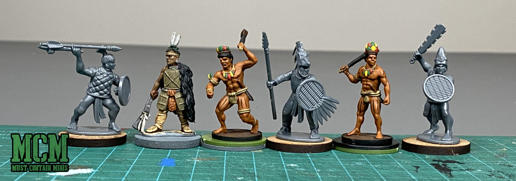 Wargames Atlantic Aztec Warriors Scale Comparison to Flint and Feather and Blood & Plunder