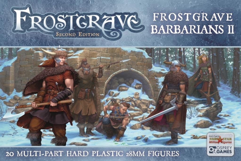 Frostgrave Female Barbarians - Box Art of the new 28mm collection of plastic miniatures