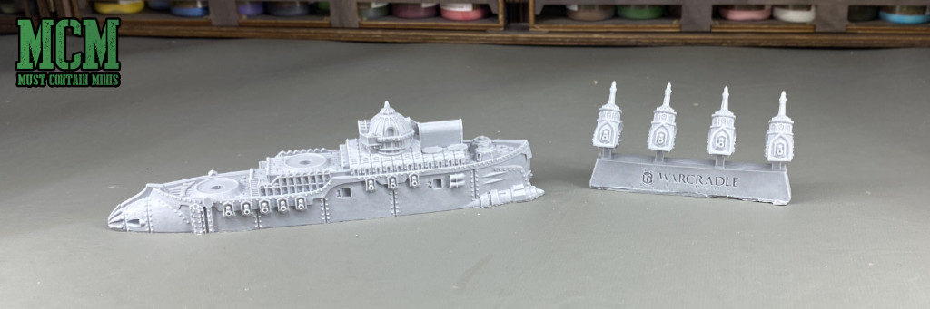 Resin of the capital ship on the sprue