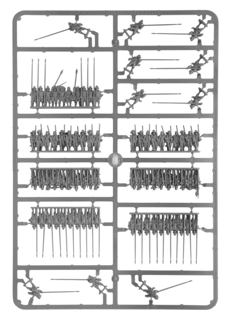 A frame of Minis from Pike & Shotte Epic Battles Push of Pike by Warlord Games