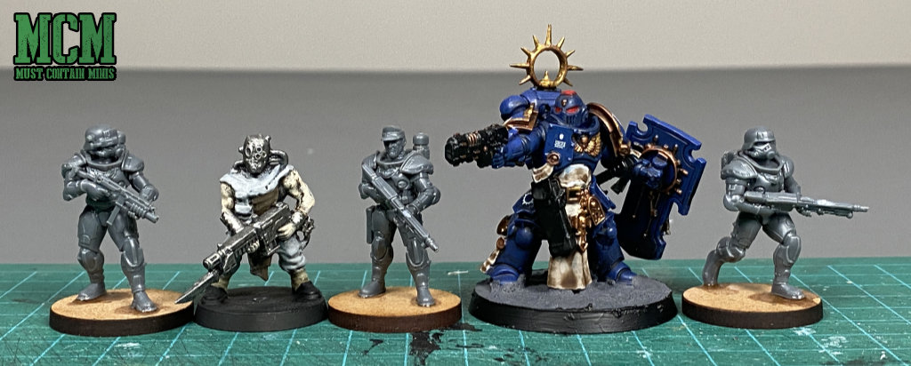 Iron-Core miniatures scale comparison vs Warhammer 40K by Games Workshop