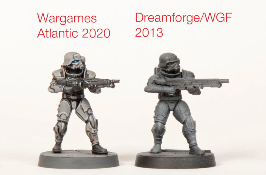 Scale Comparison Wargames Atlantic vs Dreamforge Iron-Core