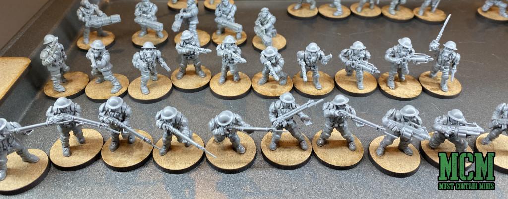 A group of Infantry and Stormtroopers for Grim Dark Future - Human Defense Force