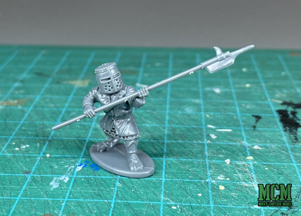 An amazing 28mm Halfling Halberdier miniature by Wargames Atlantic 