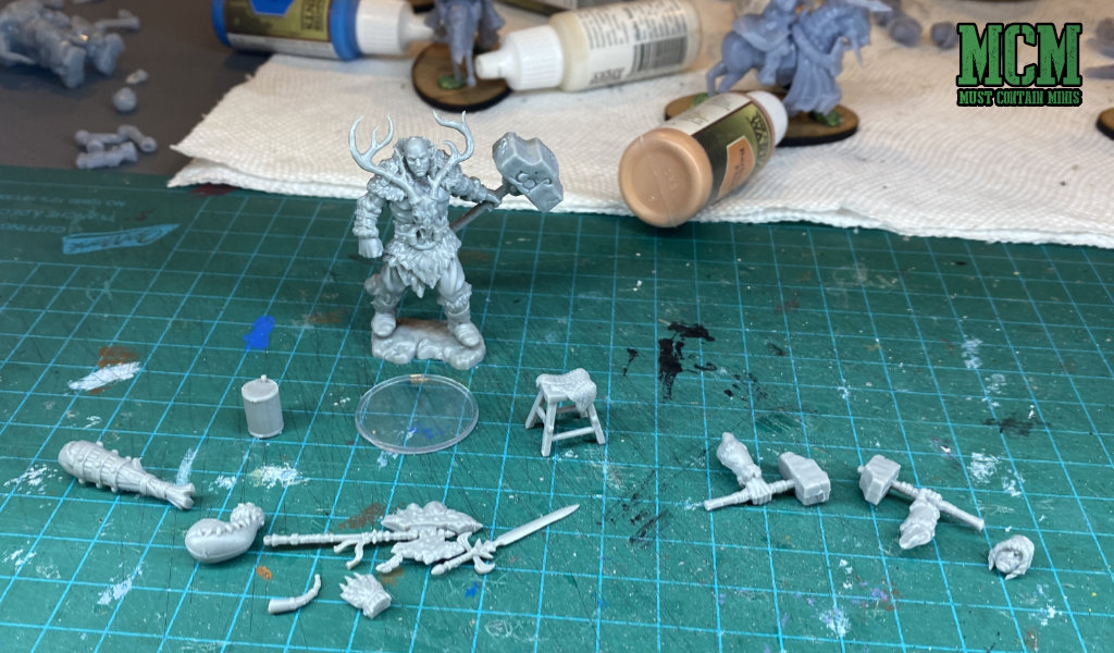 Extra bits in the Dungeons and Dragons Frameworks Goliath Barbarian Miniature