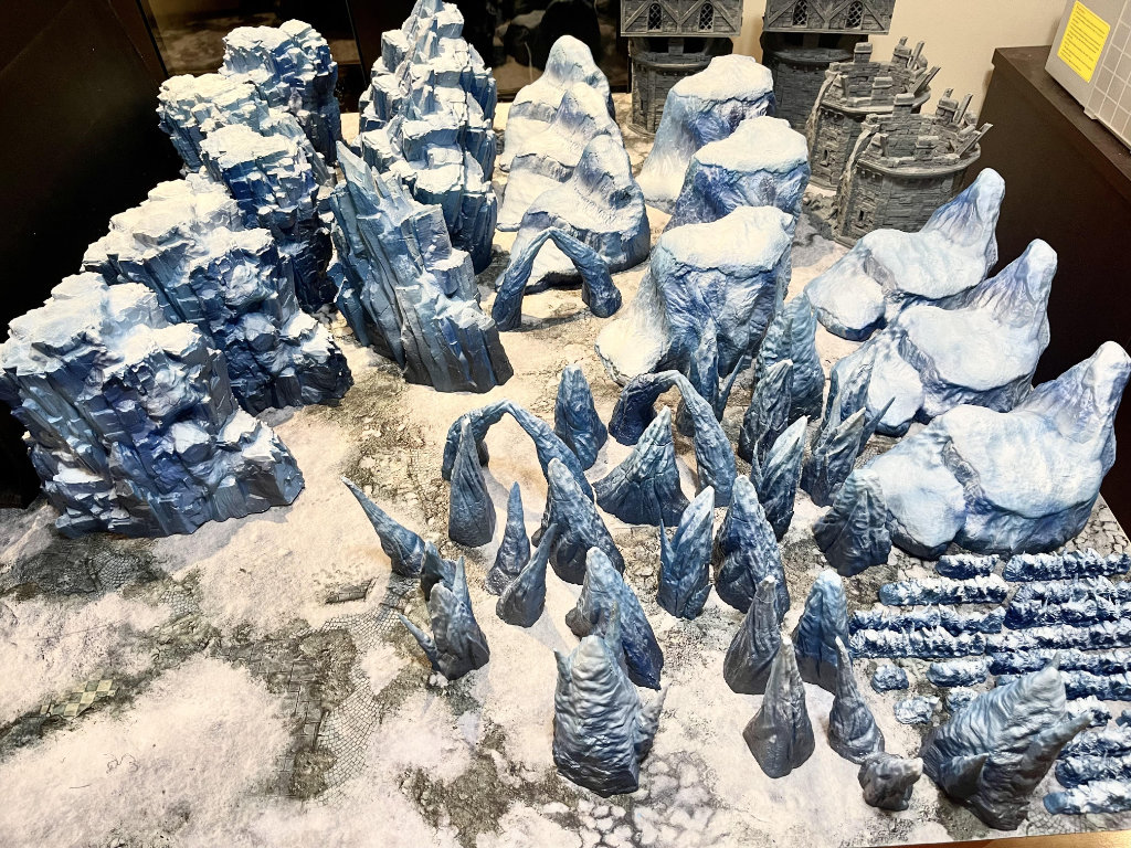 Ice terrain for Frostgrave and other snowy miniatures games
