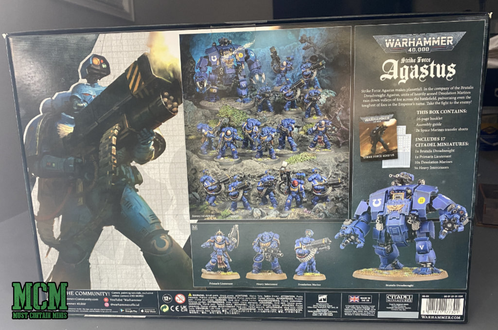 The Warhammer 40,000 Space Marines Strike Force Agastus box set - contents