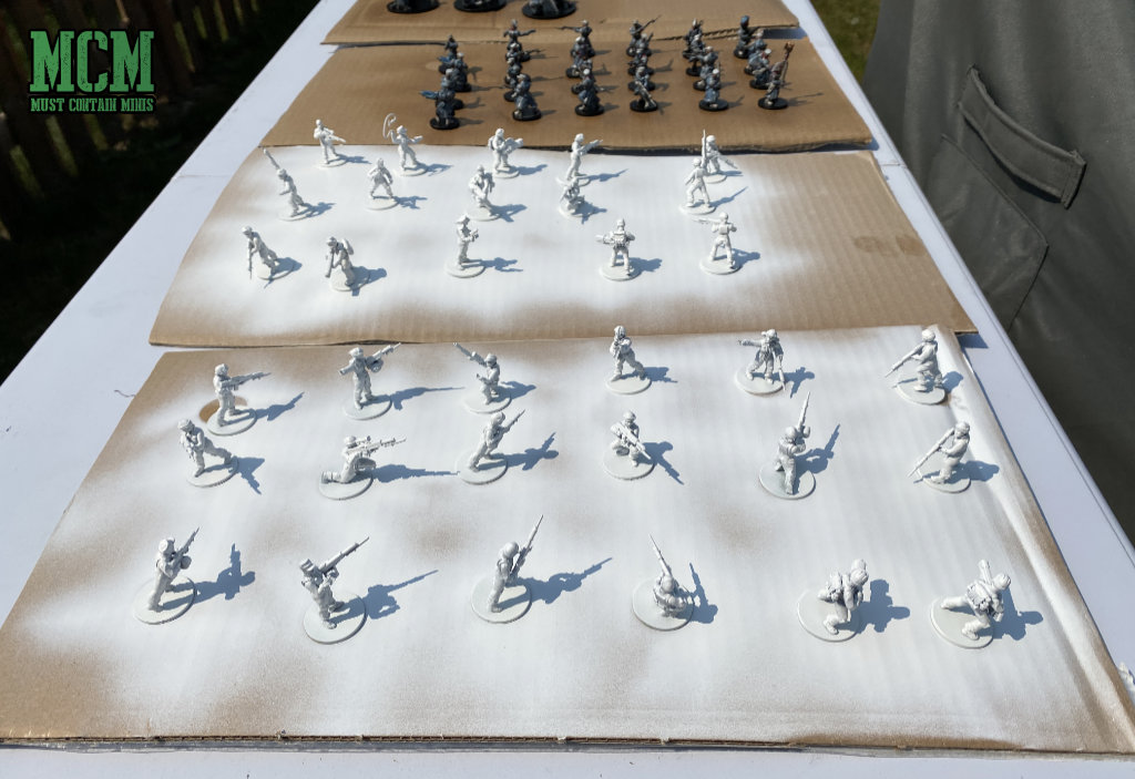 Letting primed miniatures dry in the sun