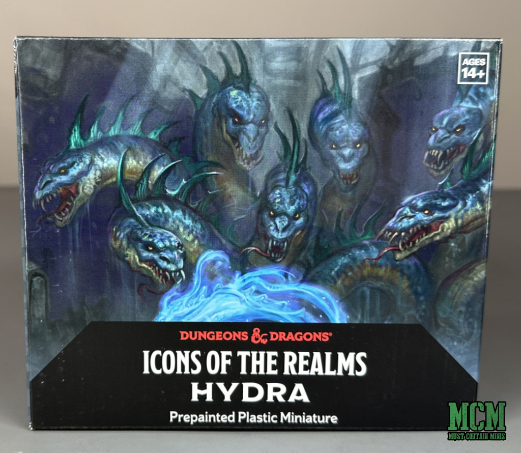 The Box Art of the Pre-Painted Hydra for D&D by WizKids 
