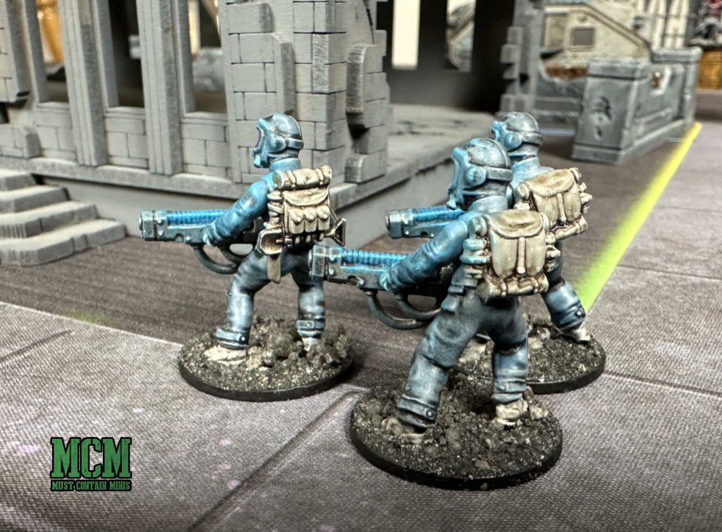 Back of the Plasma specialist weapons squad - OnePageRules 