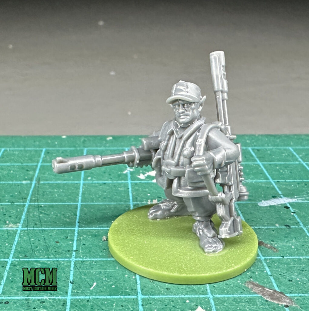 A proxy Ratling miniature with two sniper rifles. 